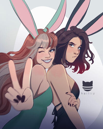 Old easter drawing of Amren and Ren ~ by me